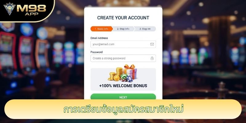 การเตรียมข้อมูลสมัครสมาชิกใหม่