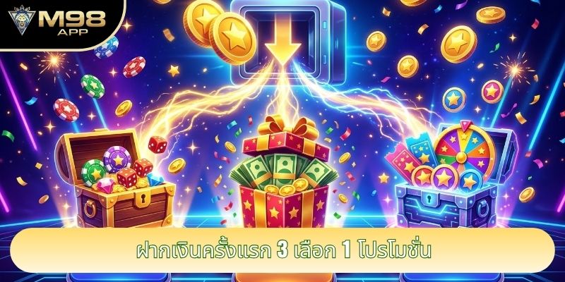 ฝากเงินครั้งแรก 3 เลือก 1 โปรโมชั่น