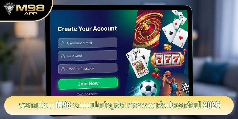 ลงทะเบียน M98 ระบบเปิดบัญชีสมาชิกรวดเร็วปลอดภัยปี 2026