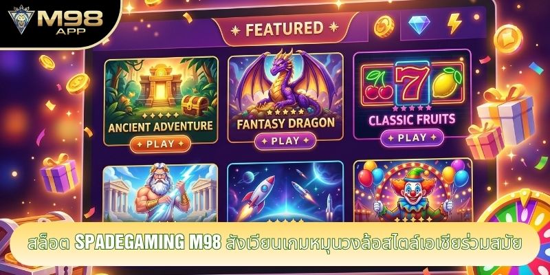 สล็อต Spadegaming m98 สังเวียนเกมหมุนวงล้อสไตล์เอเชียร่วมสมัย